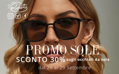 SCONTO DEL 30% SU TUTTI GLI OCCHIALI DA SOLE!